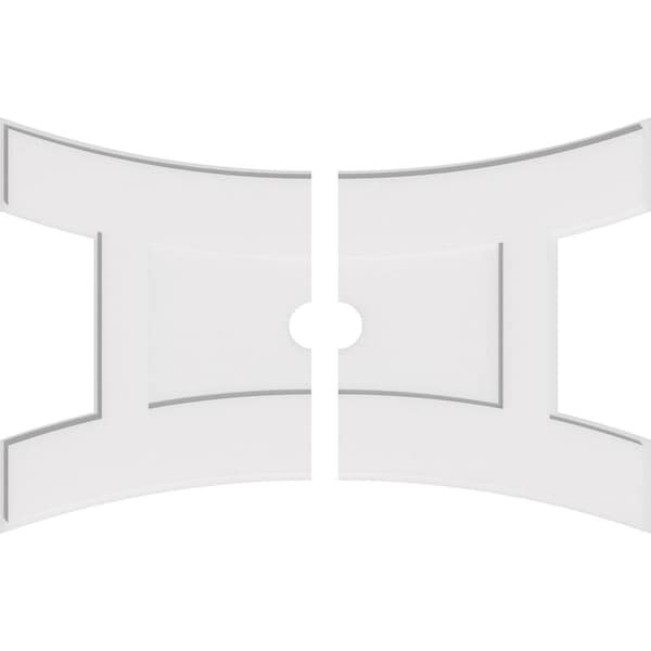 Ekena Millwork Haven Architectural Grade PVC Ceiling Medallion, 40"W x 26 5/8"H x 3"ID x 8 3/4"C x 1"P, Two-Piece CMP40X26HN2-03000 - main